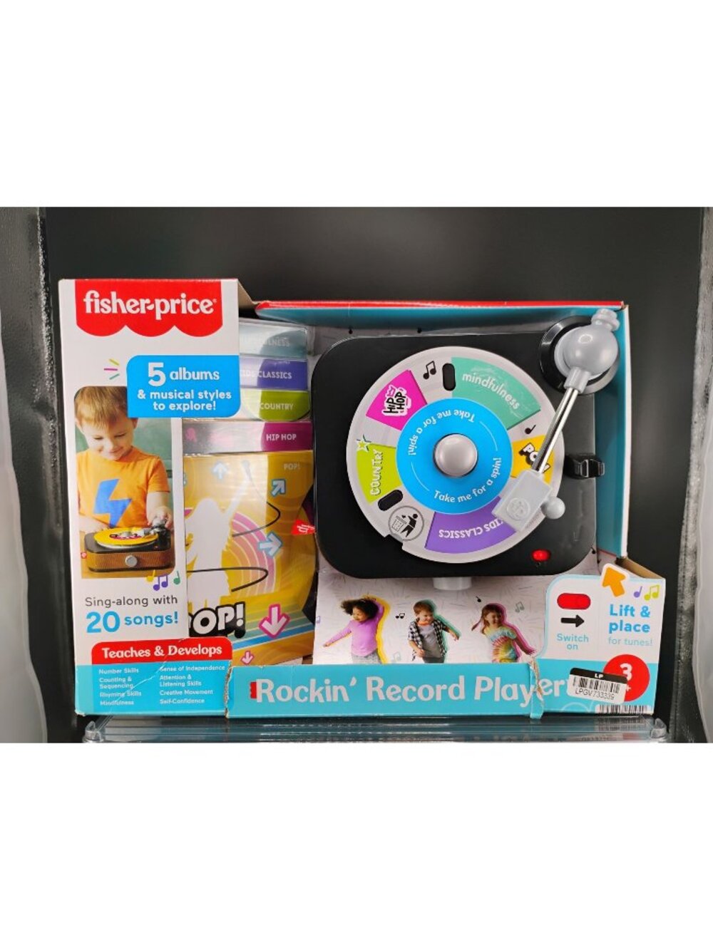 Fisher Price Rockin Record Player Toy With 5 Albums